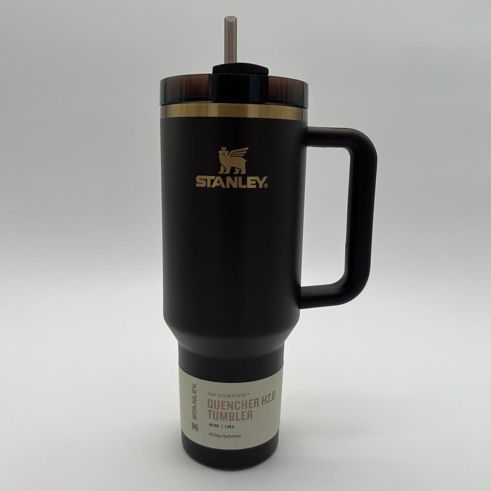 Stanley Quencher H2.0 Flowstate Tumbler 40 oz Chocolate Gold Stainless Cup